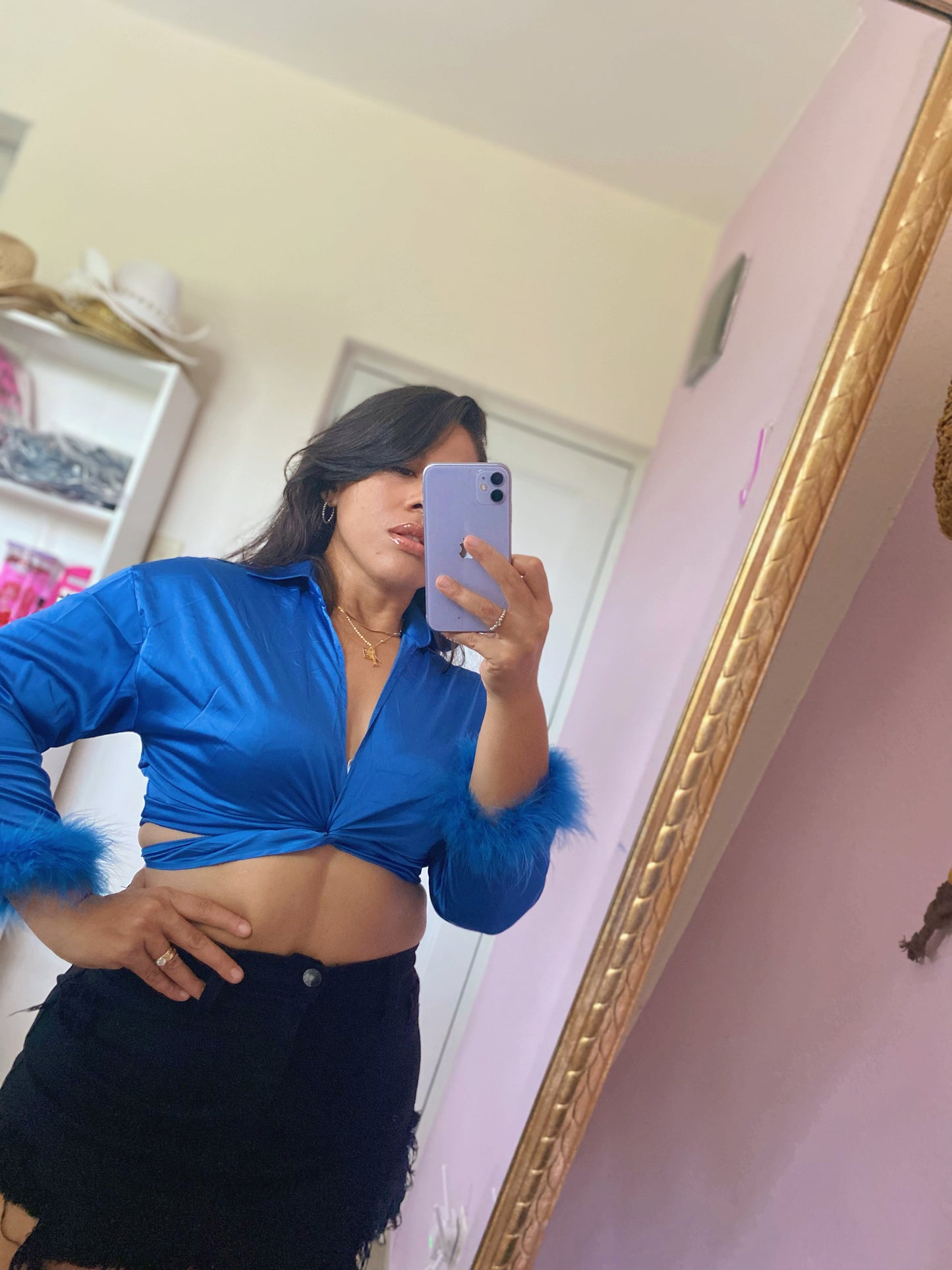 Satin Blouse Blue