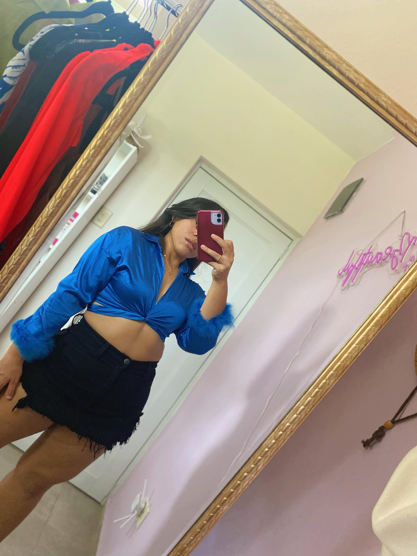 Satin Blouse Blue