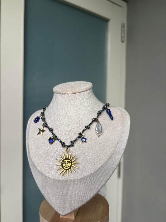 SOLEI BLUE CHARMS NECKLACE