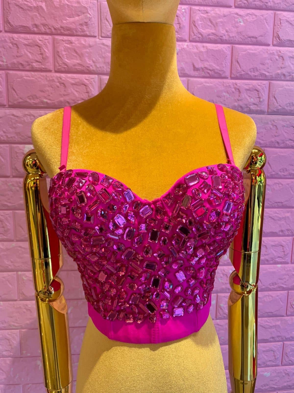 Fuscia bustier top