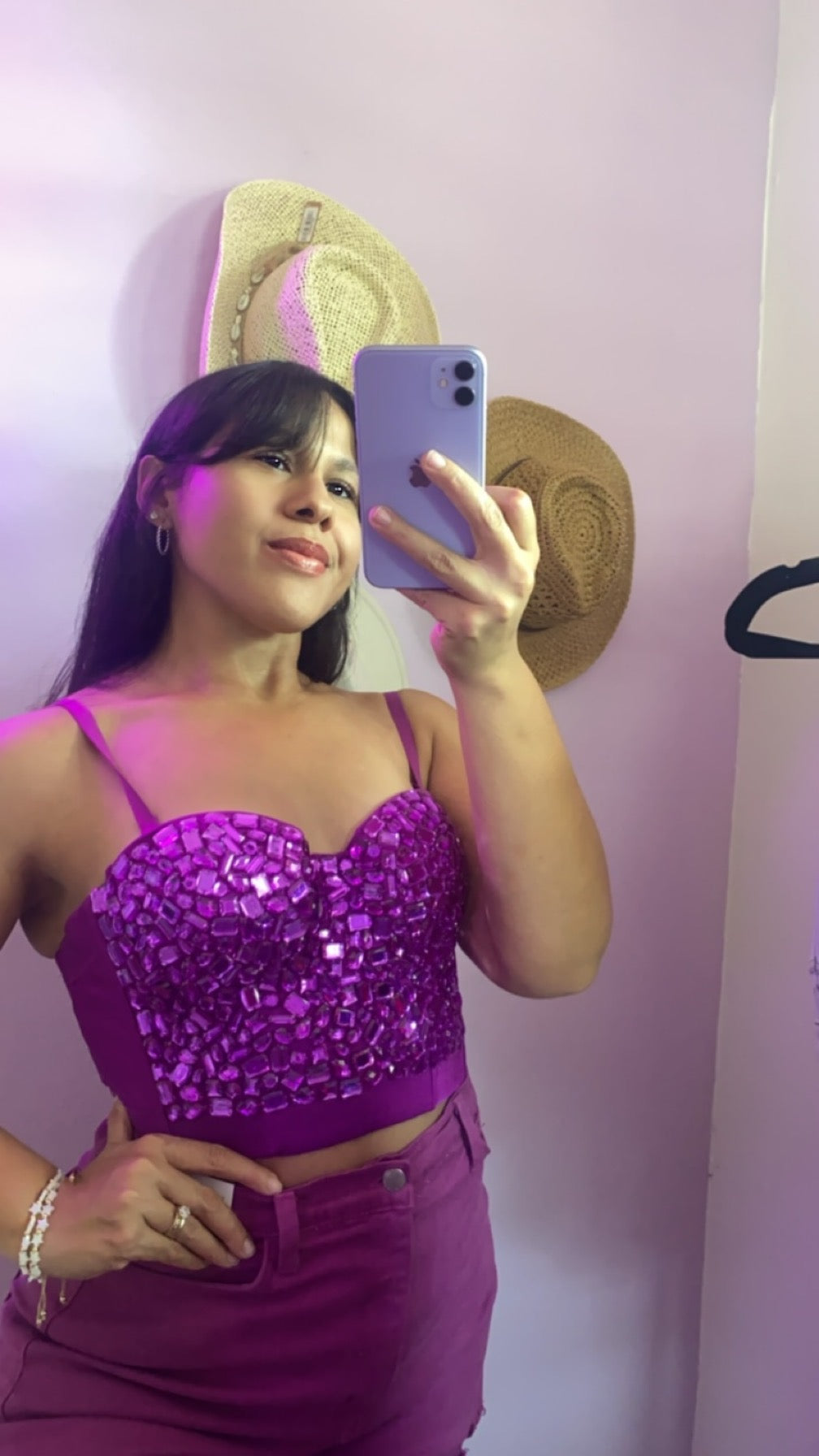 PURPLE BUSTIER TOP