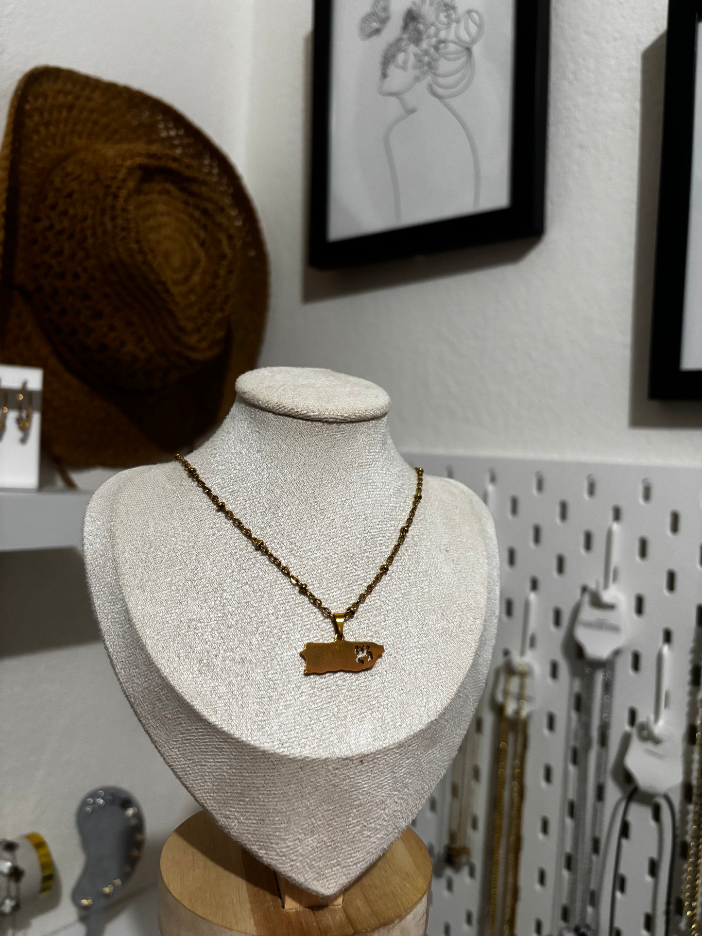 Map coqui taíno Necklace